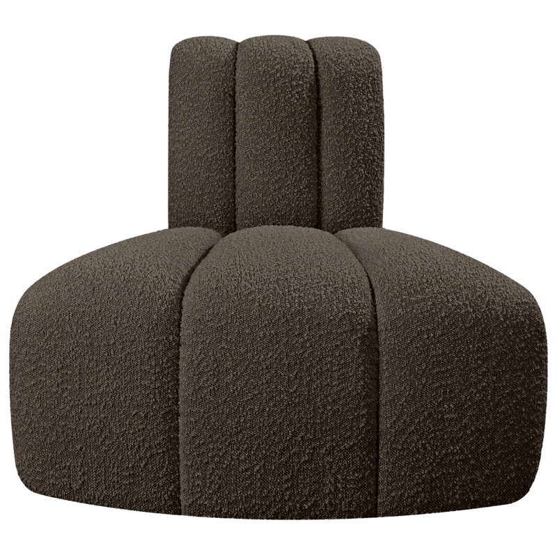 Chaise d'appoint rembourrée Hovanec, Tissu brun bouclé