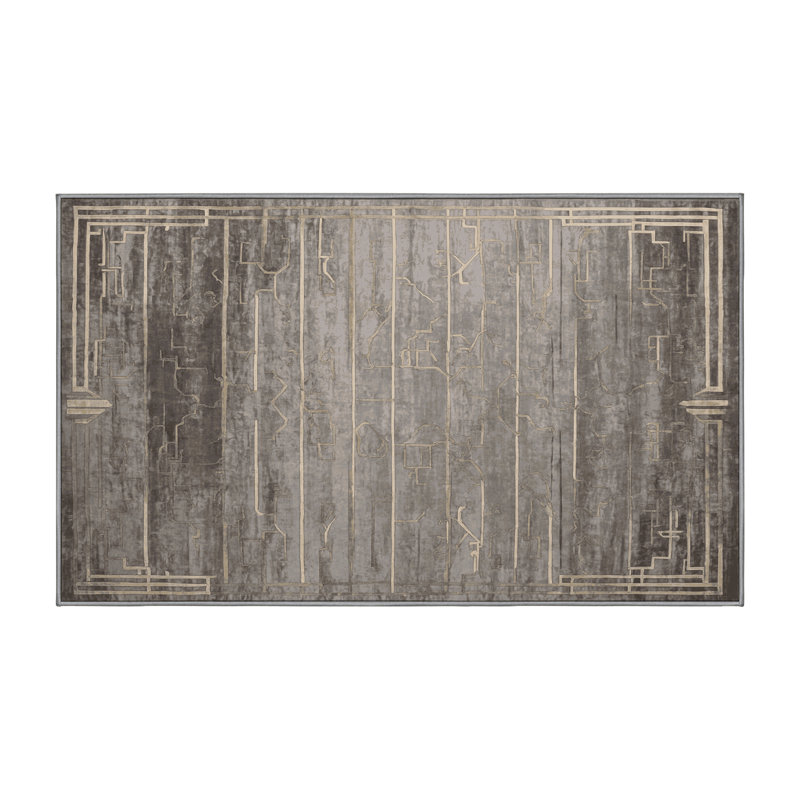 Tapis gris lavable à la machine, Rectangle 6 pi x 9 pi