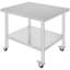 Table de travail robuste en acier inoxydable de 30 po x 36 po x 34 po avec tablette réglable à 3 niveaux et 4 roulettes verrouillables pour la préparation de cuisine commerciale