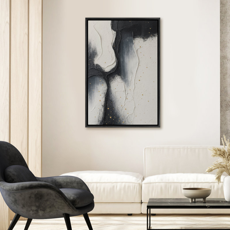 Art mural encadré abstrait rétro antique classique pour chambre à coucher, H 36 po x l 24 po, Noir, noir, noir, noir