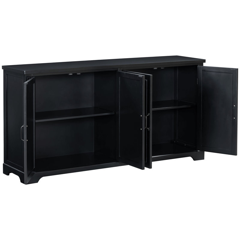 American Country Style Wooden Sideboard, for Hallway Entryway Living Room Dining Room , Black