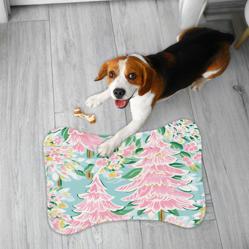 Stylish Trees - 1 Piece Bone Shape Feeding Mat, 18"