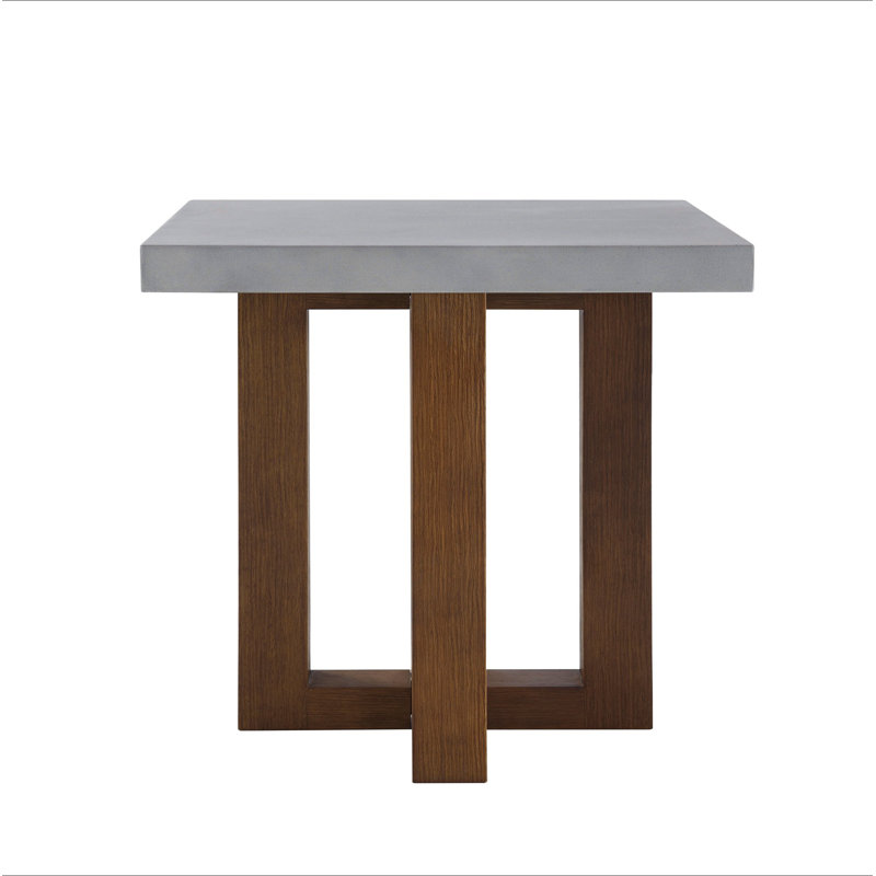 Table de bout en faux keven et finition en noyer