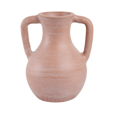 Kenith Handmade Terracotta Decorative Vase with Handle – Artisan Pottery Accent Vessel with Rustic Charm
