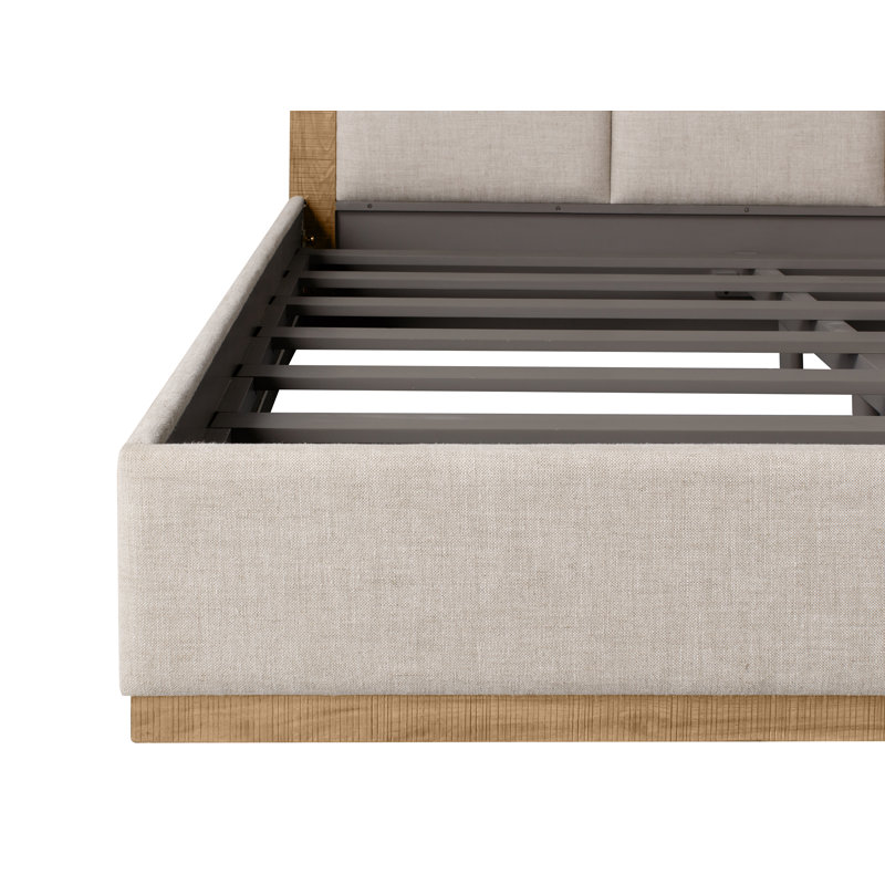 Lit tapissier Bustamante, Brun clair, Grand