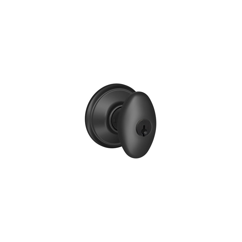 Siena Knob Keyed Entry Lock, Matte Black