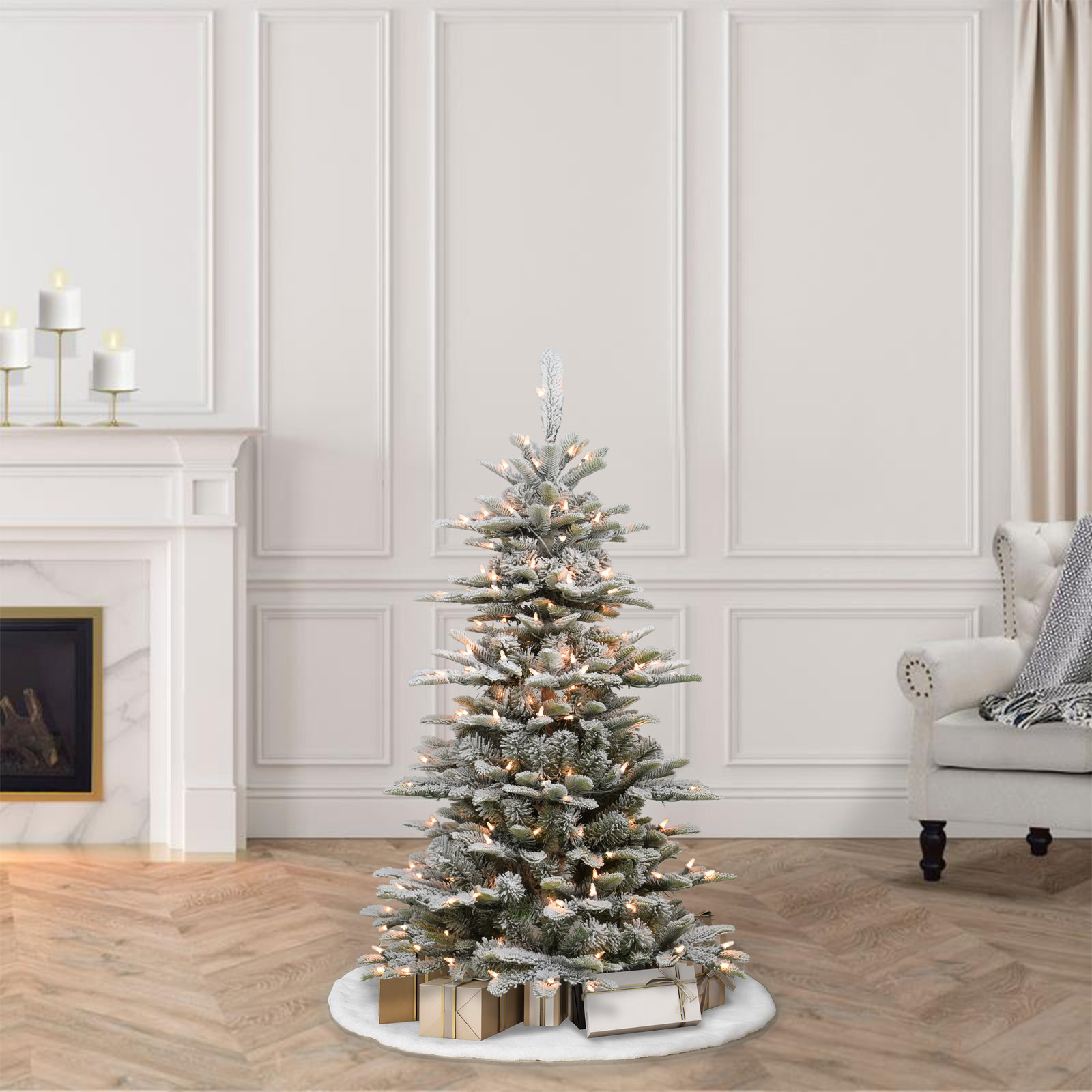 54' Lighted Artificial Fir Christmas Tree