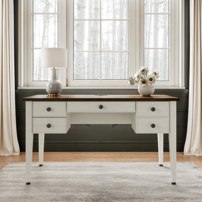 Bureau d'écriture Modern Farmhouse avec rangement et puissance intégrée