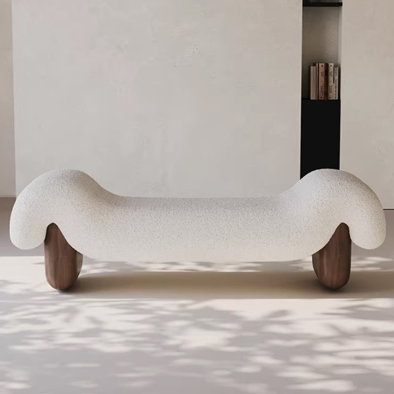Banc rembourré Modern, Brun, Beige
