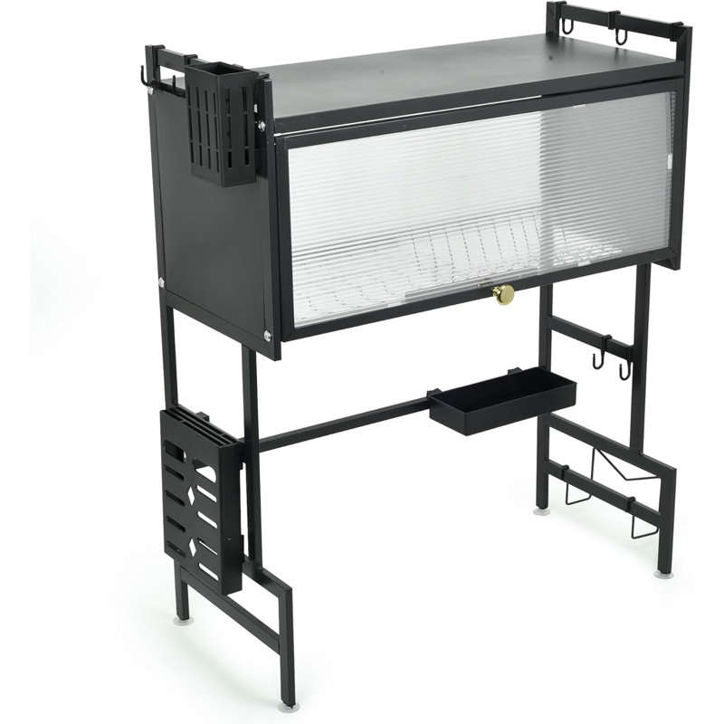 Adjustable Over The Sink Dish Rack, Black