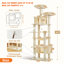 Arbre à chat robuste pour grands chats, tour de chat haute de 81 pouces avec 2 perchoirs, 2 condos et hamac spacieux, très grand XL avec 7 poteaux à griffer pour chats adultes de 20 lb et plus-511798827