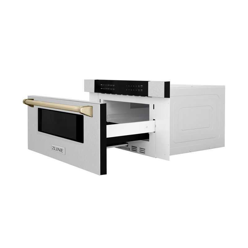 ZLINE Autograph Edition 30" 1.2 cu. ft. Built-In Microwave Drawer in Fingerprint Resistant Stainless Steel, Gold
