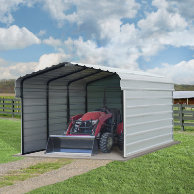 Steel Carport With 3 Wall Kits, 10X15X07