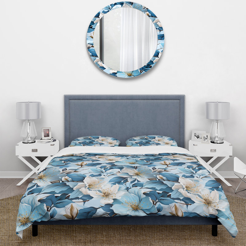 Ensemble de housse de couette floral, Housse de couette pour très grand lit et 2 très