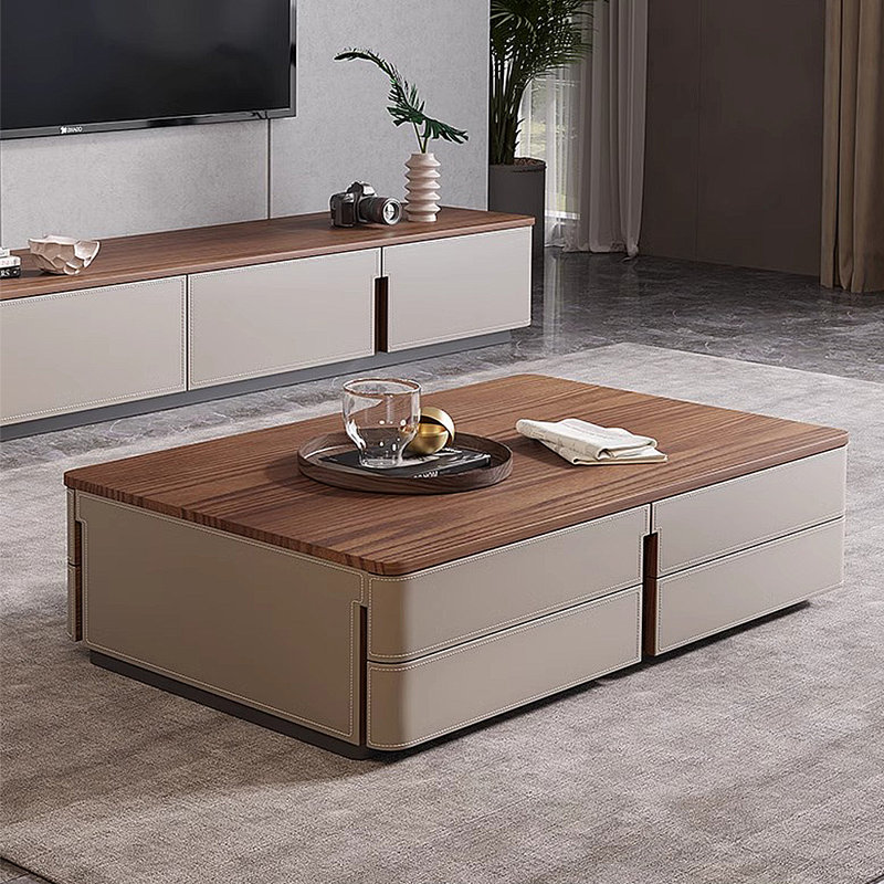 Modern simple light luxury coffee table, 15.75" H x 55.12" L x 27.56" W