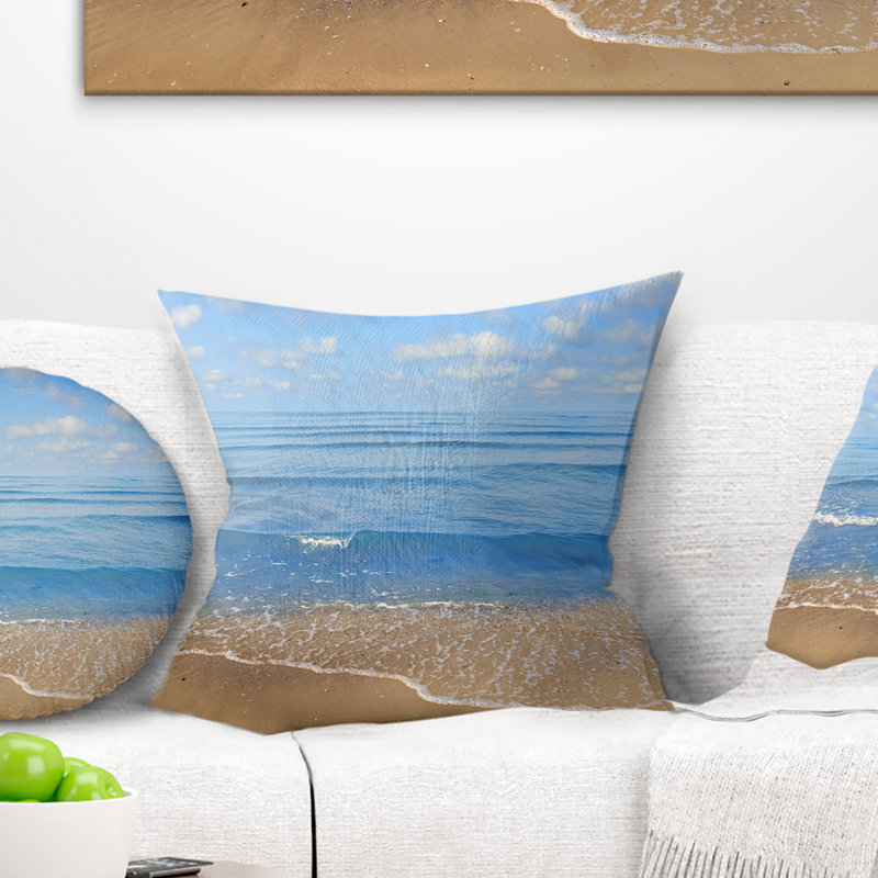 Coussin Expansive Tropical Blue Beach - Sea & Shore, 16 po x 1 po, Carré