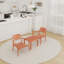 Ensemble de mobilier de patio 3 pièces Summer - 2 chaises de salle à manger en PP d'extérieur avec table basse, ensemble de sièges de balcon et de cour arrière toutes saisons, conception empilable moderne, sans chaises d'assemblage, orange-130595242