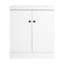 Meuble-lavabo blanc en résine 30 po avec charnières à fermeture en douceur - Aspect autoportant et 2 portes d'armoire de style moderne pour le rangement-130597537-130597544