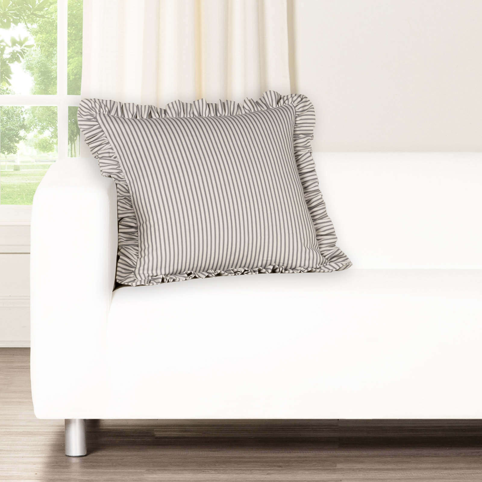 20" x 20" Cotton Throw Pillow, Polyester, Grey