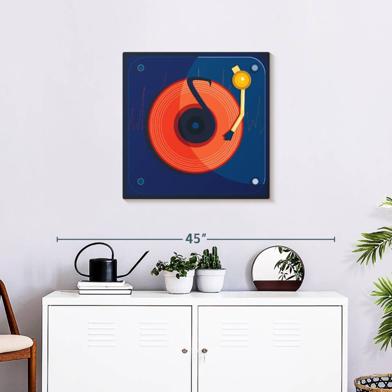 Abarca Blue Record Player, 24" H x 24" W