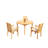 Cimah 5 - Person Teak Patio Dining Set with Round Table-116756303-68426684