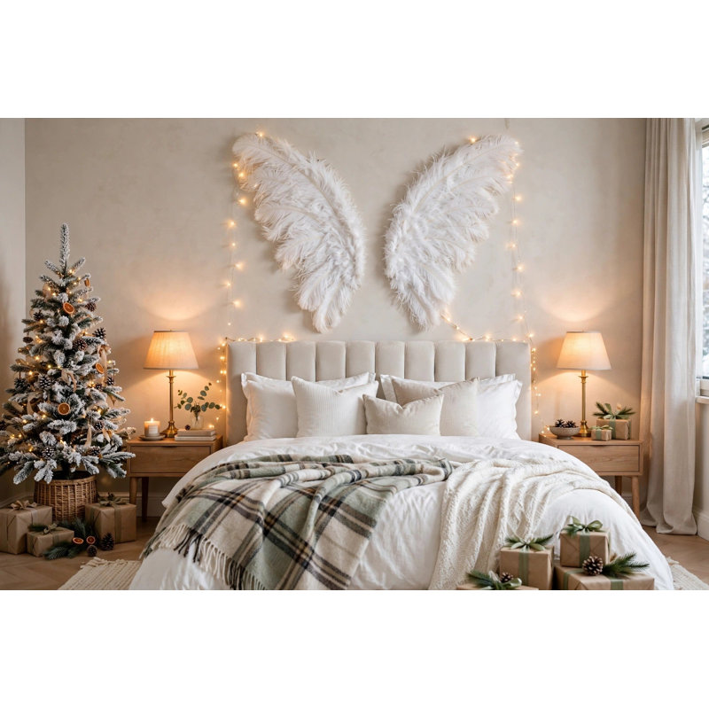 Large Ostrich Feather Wings - White