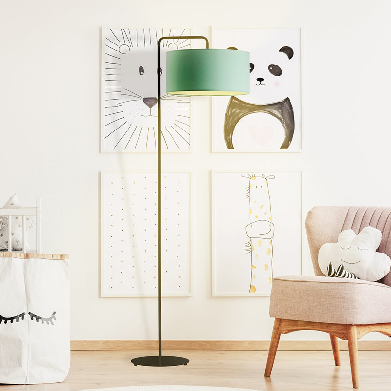Janisse 156cm Traditional Floor Lamp, Ecru, Black