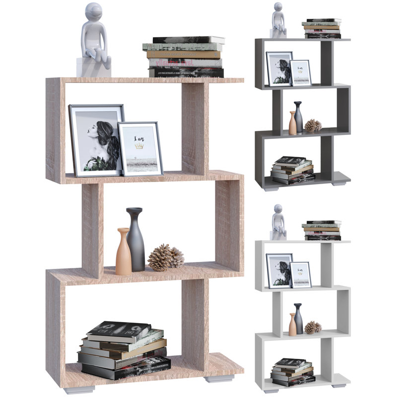 Reay 97.4cm H x 60cm W Geometric Bookcase, Brown