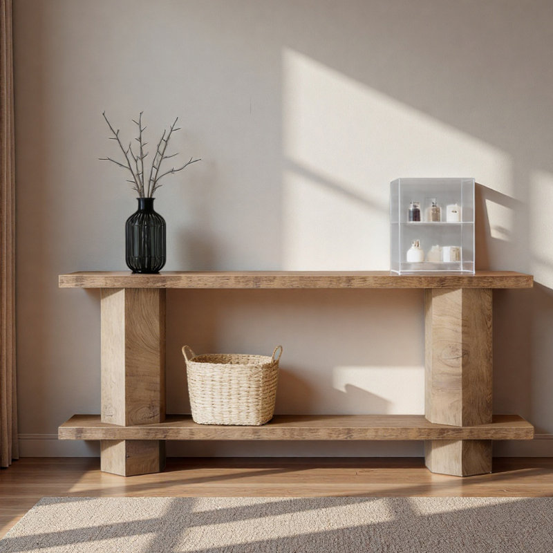 Table de chevet à 2 niveaux, table de canapé, console, table de couloir