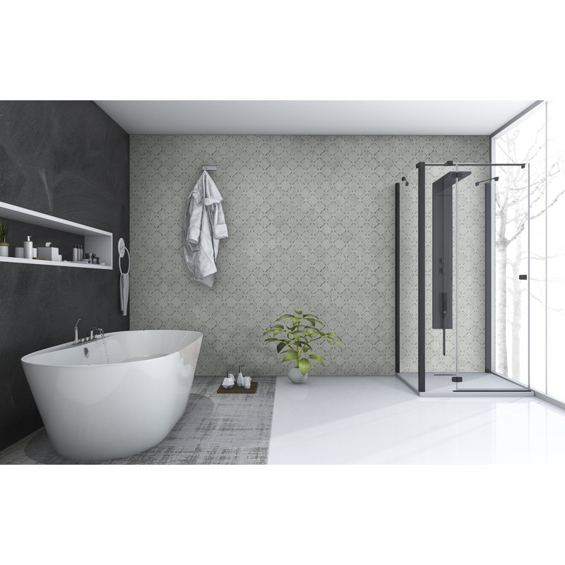 Valencia Lantern 10 in. x 11 in. Polished Marble Mosaic Floor and Wall Tile