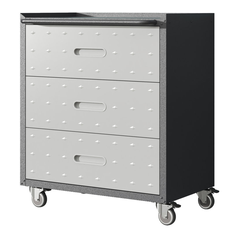 Heavy-Duty Metal Storage Cabinet With Wheels -Tool Cabinet  Garage, Office, And Home Organizer Solutions,