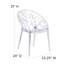 Chaise d'appoint empilable ovale avec motif artistique