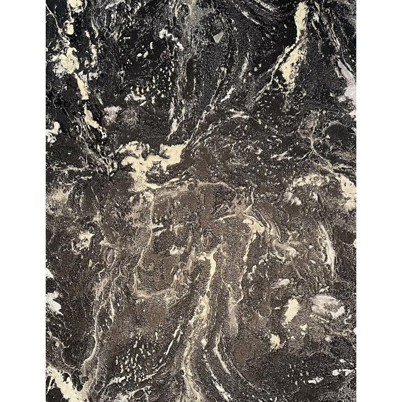 Crownsville 10.05m x 53cm Textured Glitter Wallpaper Roll, Black