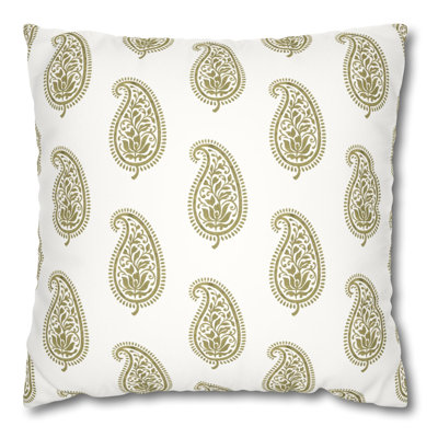 Block Print Inspired Throw Pillow | Parsley Pattern Pillow Cover
