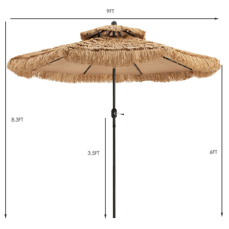 Parasol de plage 9 po Kavaughn
