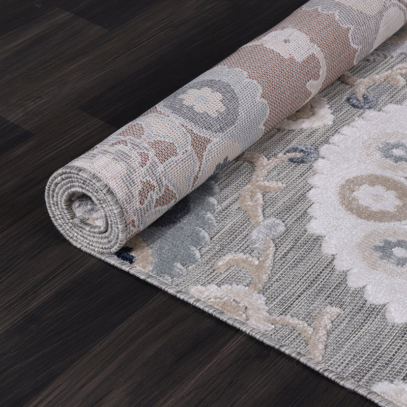 Tapis floral tissé à la machine, Tapis de couloir 2 pi x 10 pi