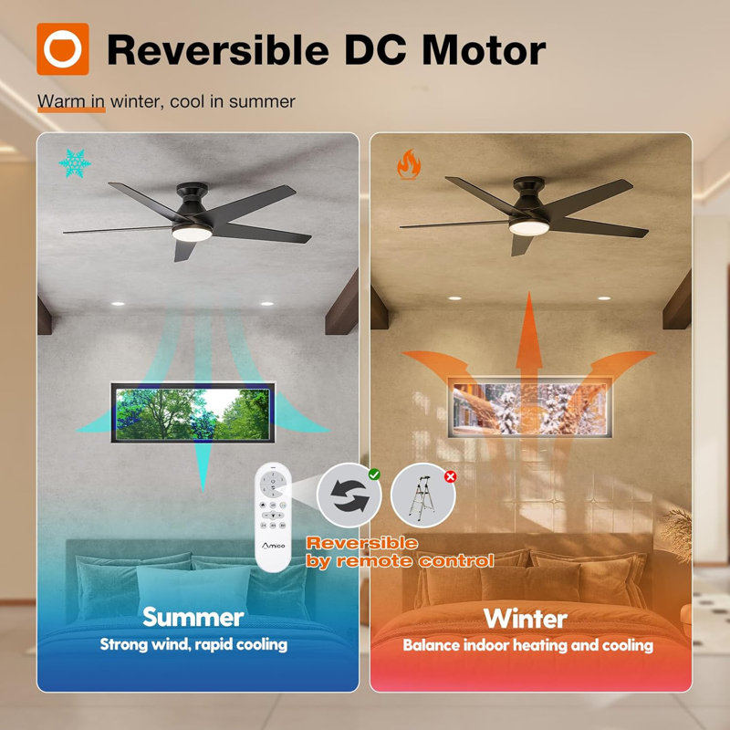 52 Inch Nickel Dual Head Ceiling Fan with Light and Remote