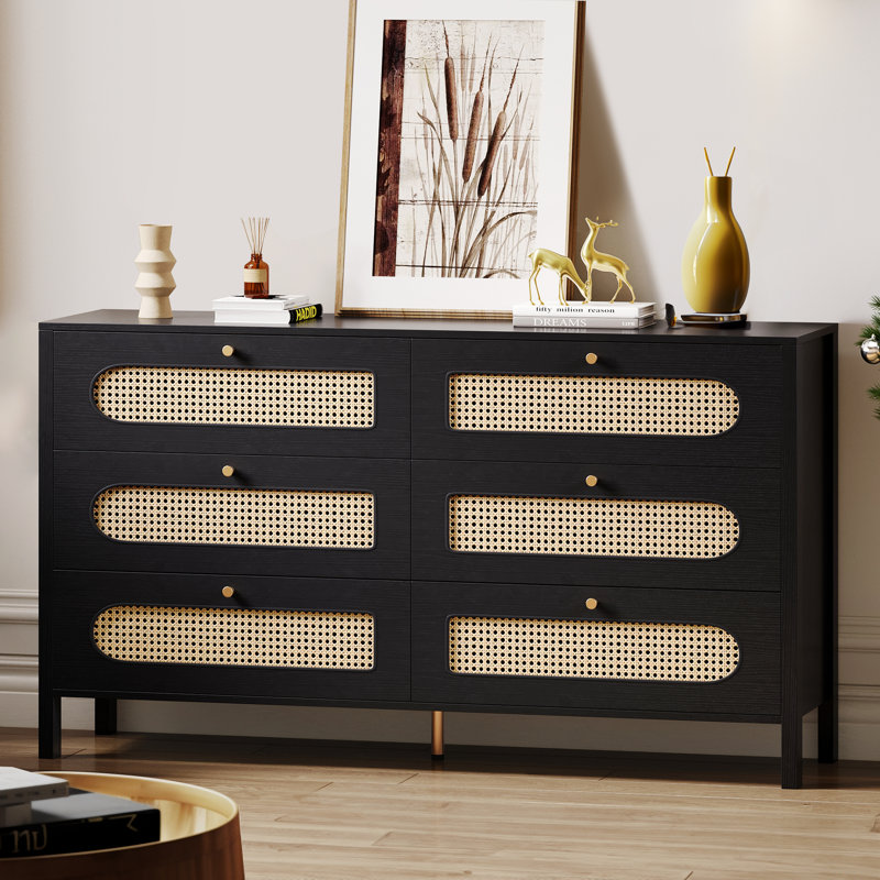 Commode 6 tiroirs Abdirahim, Noir
