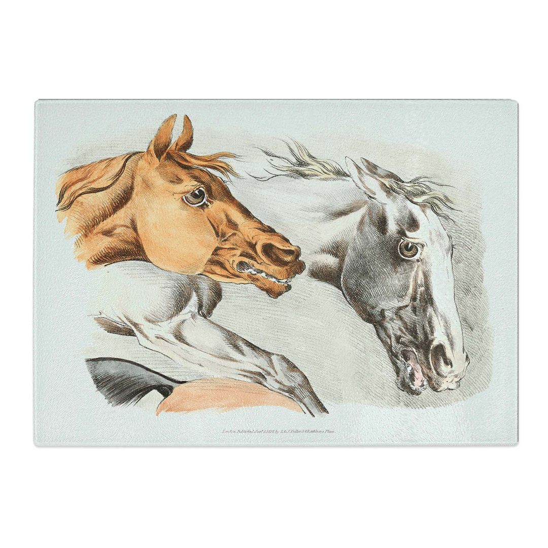 Tempered Glass Horse Illustrations by Henry Alken Chopping Board