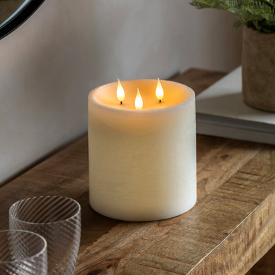 Unscented Flameless Pillar Candle with Plastic Holder