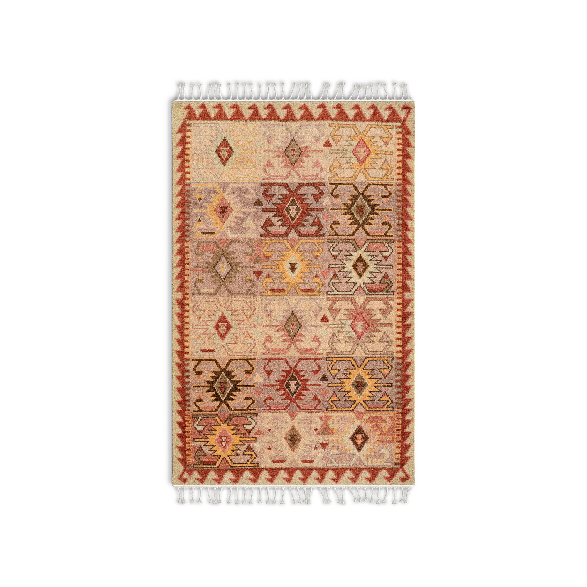 Handmade Wool Rug, Rectangle 5' x 8'