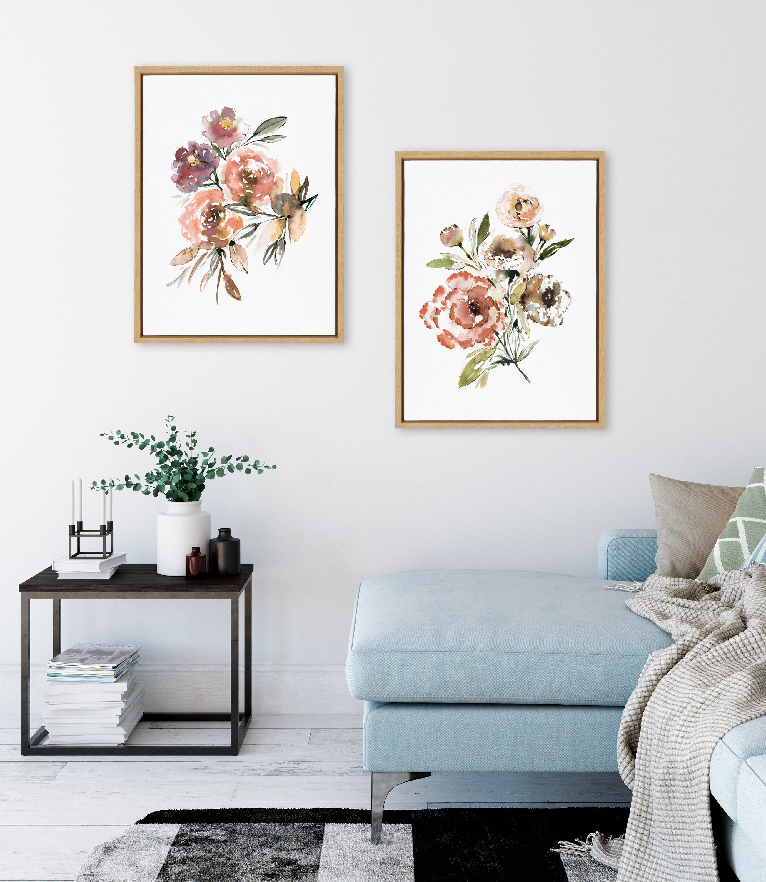 Red Barrel Studio® Soft Flower Bouquet Wall Art Set Wayfair