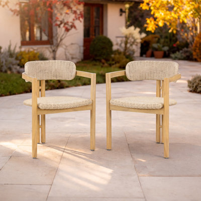 Chaise de patio en bois Sedona (ensemble de 2), naturel