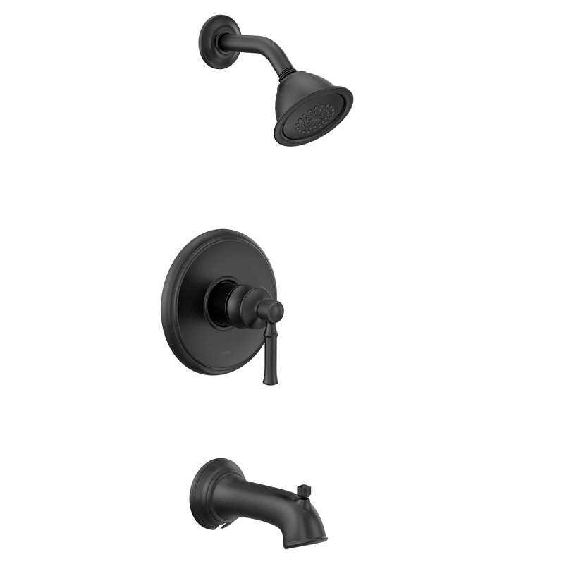 Dartmoor Single Wall Mount Bath Shower, Matte Black