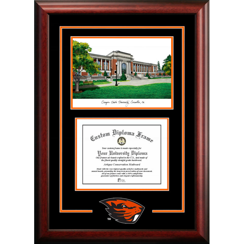 NCAA Oregon State Beavers Spirit Graduate Diploma with Campus Images Lithograph Frame
