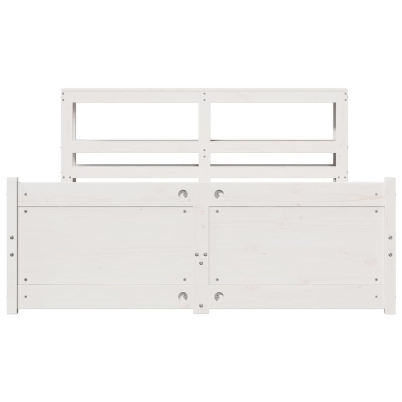 Bed Frame With Headboard Without Mattress White, 140 x 190cm