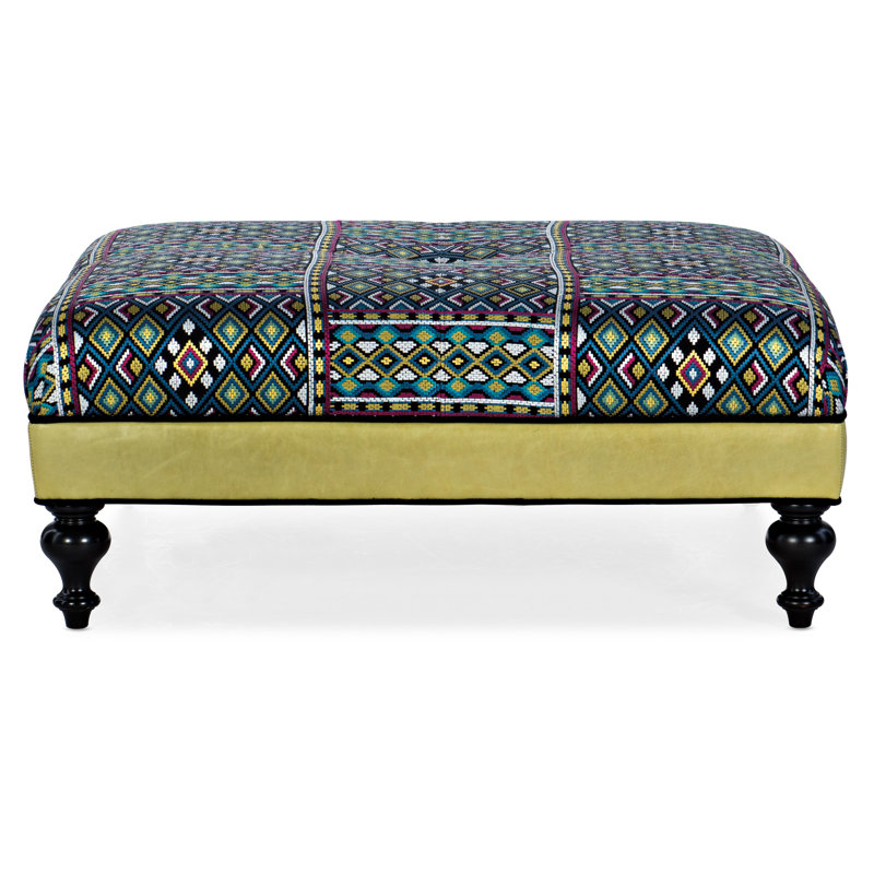 Square Ottoman, #9 Natural, Plantation, Rio Mineral Genuine Leather