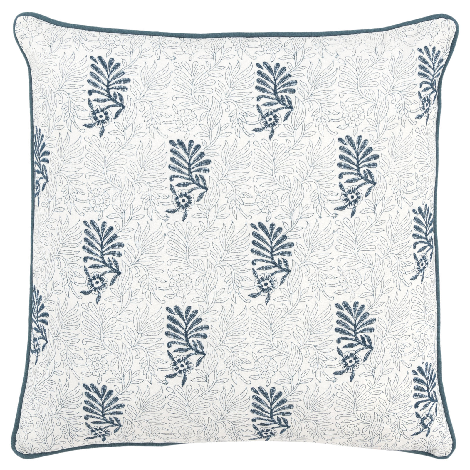 Betania 20" x 20" Embroidered Throw Pillow, Teal