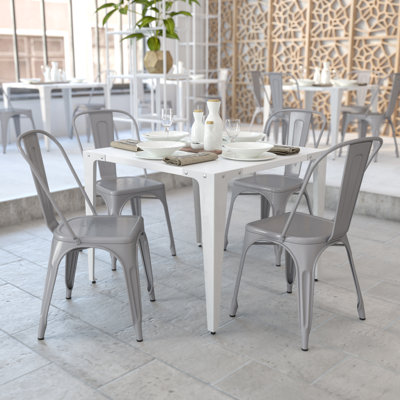 Commercial GradeMetal Indoor-Outdoor Stackable Chair