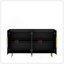 Buffet noir moderne avec rangement, grand buffet cannelé avec tablettes réglables, crédence, console d'appoint-563285163